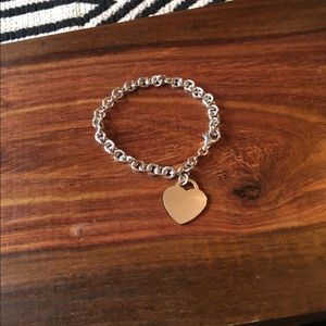 Sterling silver heart bracelet. 925, vinta…
